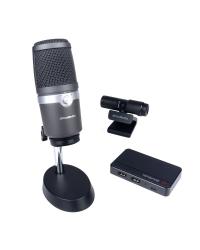 KIT LIVE STREAMER - PLACA DE CAPTURA GC311 + MICROFONE PROFISSIONAL AM310 + WEBCAM 1080P - BO311