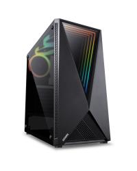 GABINETE MID-TOWER VECTOR PRETO 3 FANS RGB LATERAL EM VIDRO TEMPERADO - VCPTRGB3FV