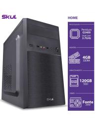 COMPUTADOR HOME H200 - PENTIUM DUAL CORE G5400 3.7GHZ MEM 4GB DDR4 SSD 120GB HDMI/VGA FONTE 200W