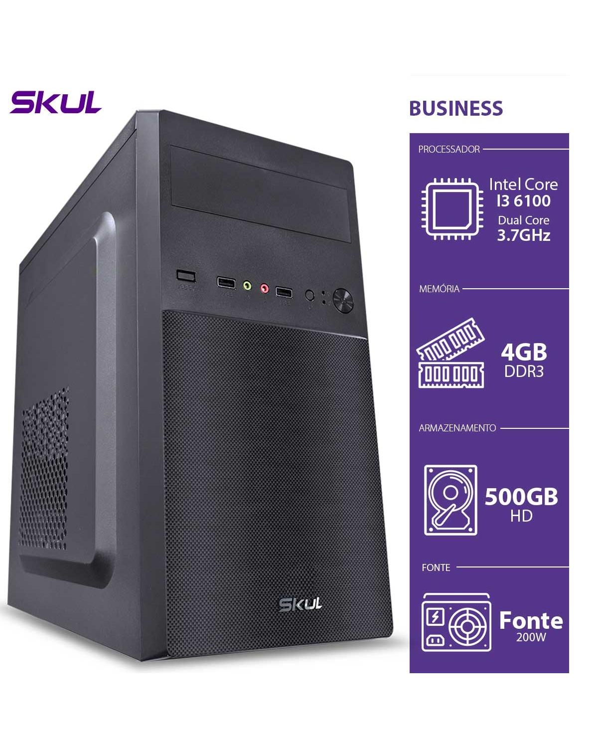 COMPUTADOR BUSINESS B300 - I3 6100 3.7GHZ 4GB DDR3 HD 500GB HDMI/VGA FONTE 200W