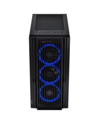 GABINETE MID-TOWER ATMOS PRETO COM 4 FANS 120MM LED AZUL - LATERAL EM VIDRO TEMPERADO - ATPTAZ4FCV