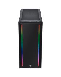 GABINETE MID-TOWER CHROMA PRETO COM LED E FAN TRASEIRO RGB - LATERAL EM VIDRO TEMPERADO - CHPTRGB1FCV