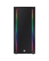 GABINETE MID-TOWER CHROMA PRETO COM LED E FAN TRASEIRO RGB - LATERAL EM VIDRO TEMPERADO - CHPTRGB1FCV