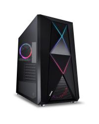 GABINETE MID-TOWER DIMENSION PRETO COM LED E FAN TRASEIRO RGB - LATERAL EM VIDRO TEMPERADO - DIPTRGB1FCV