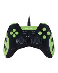 CONTROLE GAMER PARA PS3 E PC PRETO E VERDE JS091