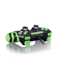 CONTROLE GAMER PARA PS3 E PC PRETO E VERDE JS091