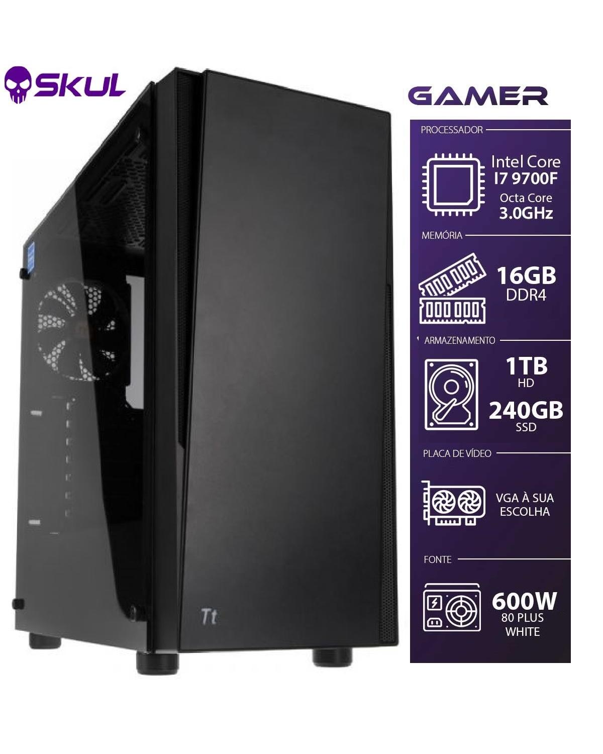 COMPUTADOR GAMER 7000 - I7 9700F 3.0GHZ 9ª GER. SEM VÍDEO INTEGRADO MEM. 16GB DDR4 (2X 8GB) SSD 240GB HD 1TB FONTE 600W