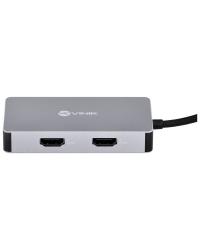 HUB USB TIPO C / TYPE C 5 EM 1 COM 2 HDMI + VGA + USB 3.0 + POWER DELIVERY (PD) 60W - HC-5VGA