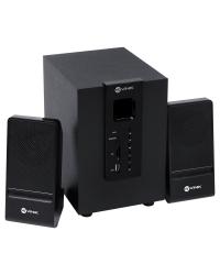 CAIXA DE SOM 2.1 GROOVE 20W SUBWOOFER + 2 CAIXAS SATÉLITE, EM MADEIRA - COM BLUETOOTH FM E CONTROLE REMOTO - CXGRO20W