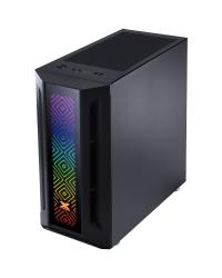 GABINETE GAMER EATX VX GAMING SAGITARIUS COM VIDRO TEMPERADO PRETO FRONTAL COM 3 FANS E FITA LED RGB