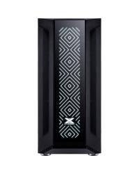 GABINETE GAMER EATX VX GAMING SAGITARIUS COM VIDRO TEMPERADO PRETO FRONTAL COM 3 FANS E FITA LED RGB