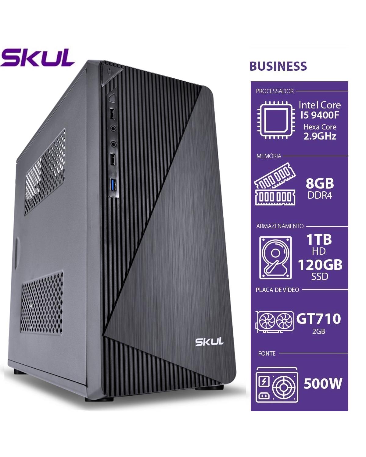 COMPUTADOR BUSINESS B500 - I5 9400F 2.9GHZ MEM 8GB DDR4 HD 1TB SSD 120GB GT 710 2GB FONTE 500W