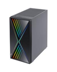 GABINETE MID-TOWER FUTURE PRETO 1 FAN RGB LATERAL EM VIDRO TEMPERADO - FUPTRGB1FV