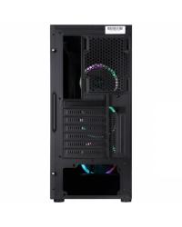 GABINETE GAMER VX GAMING ANTARES COM VIDRO TEMPERADO PRETO FRONTAL COM 3 FANS RGB PLACA DE VÍDEO VERTICAL