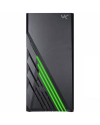 GABINETE GAMER VX GAMING SCORPIUS COM VIDRO TEMPERADO PRETO FRONTAL COM FITA LED RGB PLACA DE VÍDEO VERTICAL