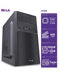 COMPUTADOR HOME H200 - PENTIUM DUAL CORE G5400 3.7GHZ MEM 4GB DDR4 SSD 120GB HD 500GB HDMI/VGA FONTE 250W