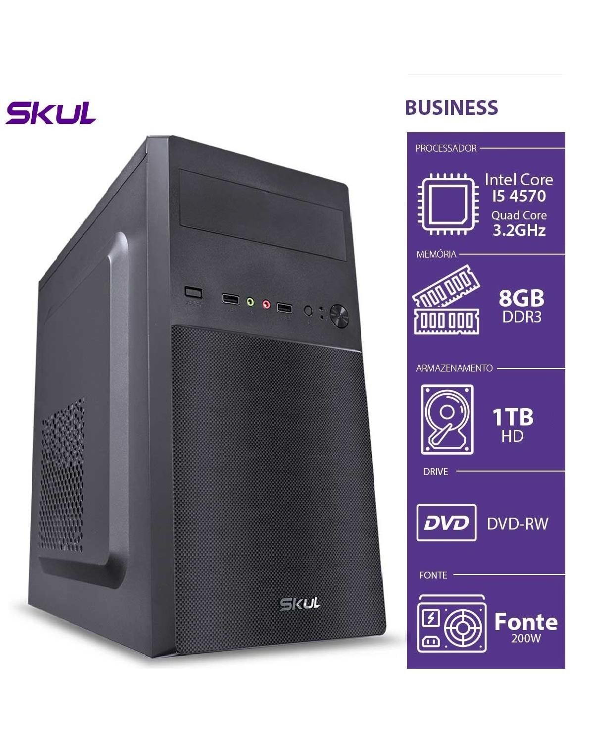 COMPUTADOR BUSINESS B500 - I5-4570 3.2GHZ 8GB DDR3 HD 1TB HDMI/VGA DVD-RW FONTE 200W