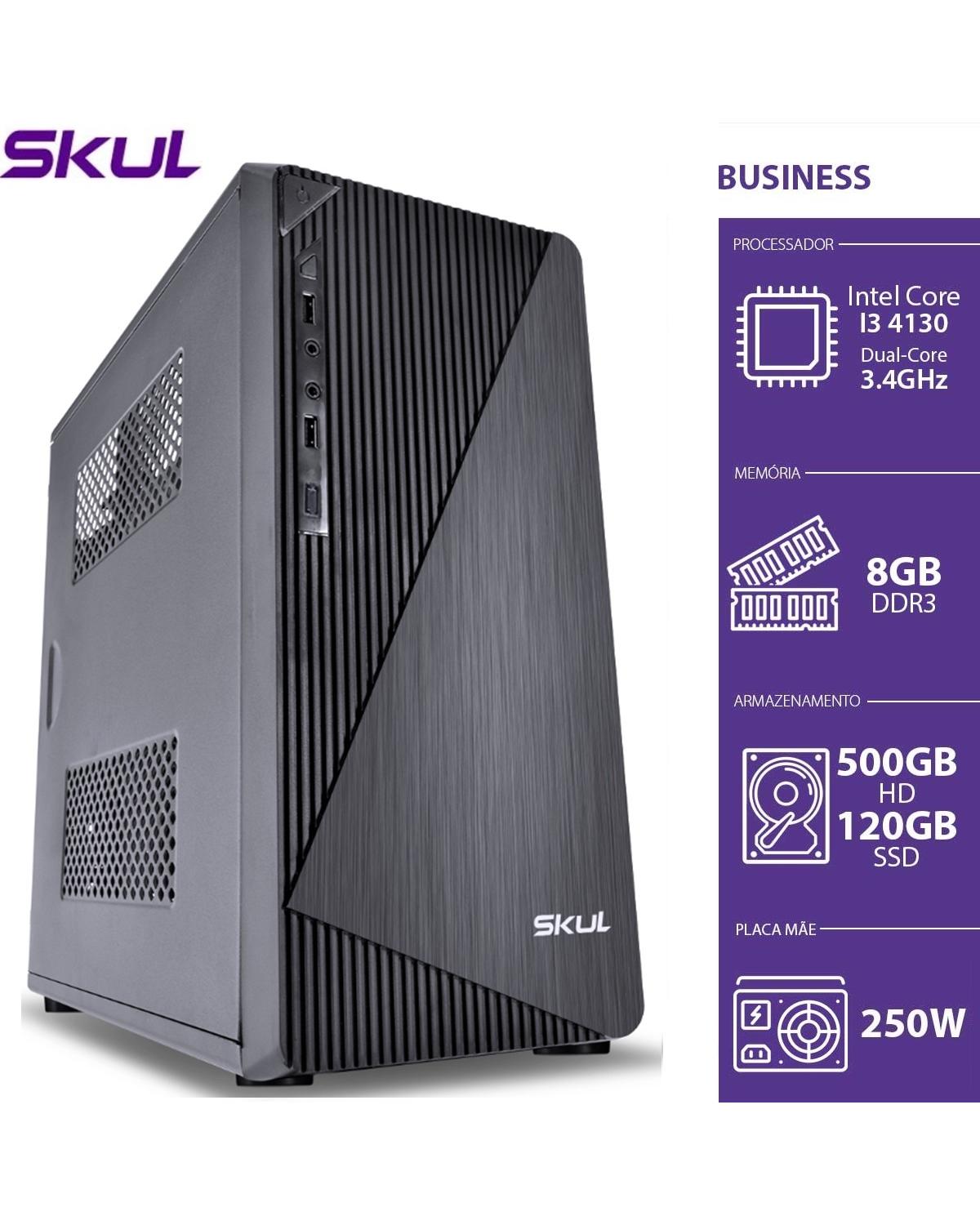 COMPUTADOR BUSINESS B300 - I3 4130 3.4GHZ 8GB DDR3 SSD 120GB HD 500GB HDMI/VGA FONTE 200W