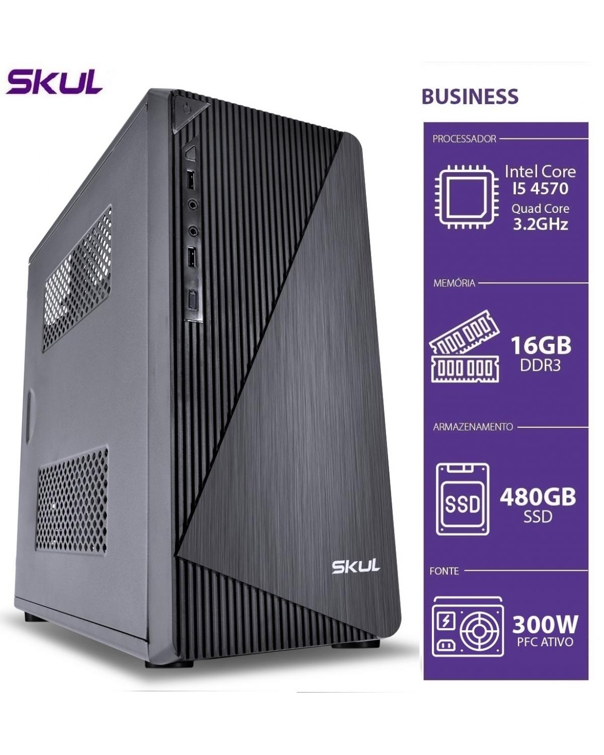 COMPUTADOR BUSINESS B500 - I5 4570 3.2GHZ 4ª GER MEM 16GB DDR3 SSD 480GB HDMI/VGA FONTE 300W PFC ATIVO