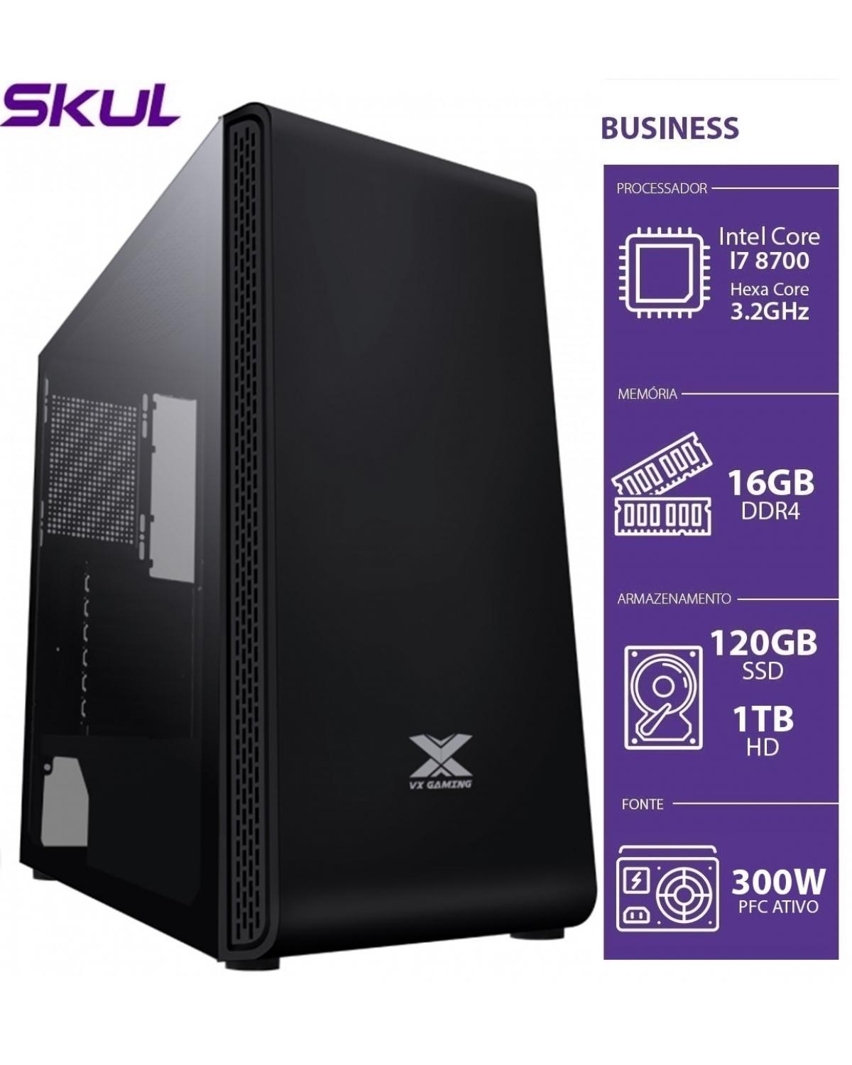 COMPUTADOR BUSINESS B700 - I7 8700 3.2GHZ 16GB DDR4 SSD 120GB HD 1TB HDMI/VGA FONTE 500W