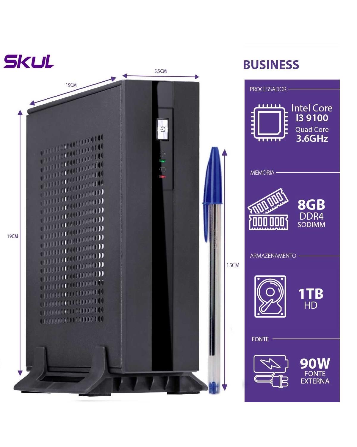 MINI COMPUTADOR BUSINESS B300 - I3 9100 3.6GHZ 8GB DDR4 SODIMM HD 1TB HDMI/DP FONTE 90W LINUX