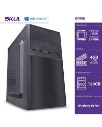 COMPUTADOR HOME H100 - CELERON DUAL CORE J1800 2.41GHZ 4GB DDR3 SODIMM SSD 120GB HDMI/VGA FONTE 200W WINDOWS 10 PRO