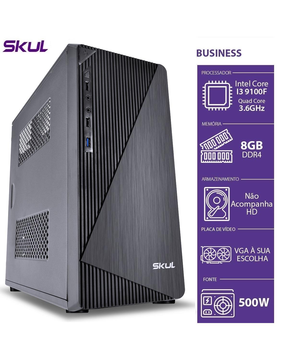 COMPUTADOR BUSINESS B300 - I3 9100F 3.6GHZ SEM VÍDEO INTEGRADO 8GB DDR4 SEM HD FONTE 500W