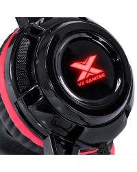 HEADSET VX GAMING TARANIS V2 P2 COM MICROFONE - PRETO E VERMELHO