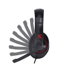 HEADSET GAMER VX GAMING V BLADE II USB COM MICROFONE RETRÁTIL E AJUSTE DE HASTE PRETO COM VERMELHO - GH200