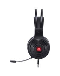 HEADSET GAMER VX GAMING LUGH LED VERMELHO USB COM MICROFONE FLEXIVEL - GH300