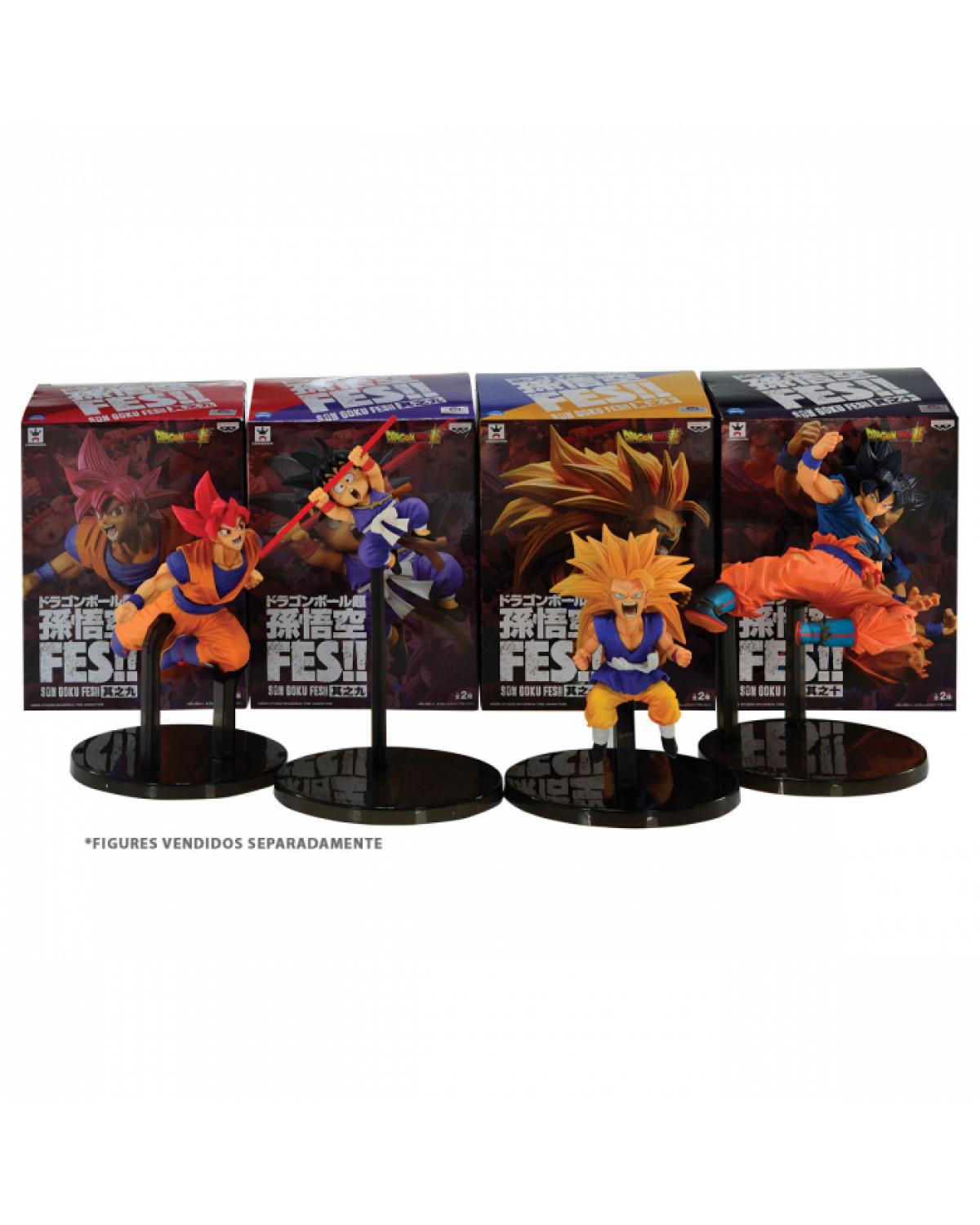 Boneco Dragon Ball Super Son Goku Saiyajin God FES!! Bandai Banpresto