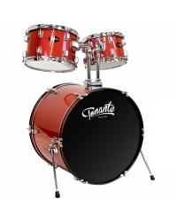 BATERIA ACUSTICA - LINHA SONORA - 22", 10", 12", 14", 16" - COM KIT DE FERRAGENS E BANCO - RED APPLE - BST1954RA