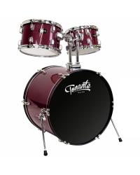 BATERIA ACUSTICA - LINHA SONORA - 22", 10", 12", 14", 16" - COM KIT DE FERRAGENS E BANCO - WINE SPARKLE - BST1954WS