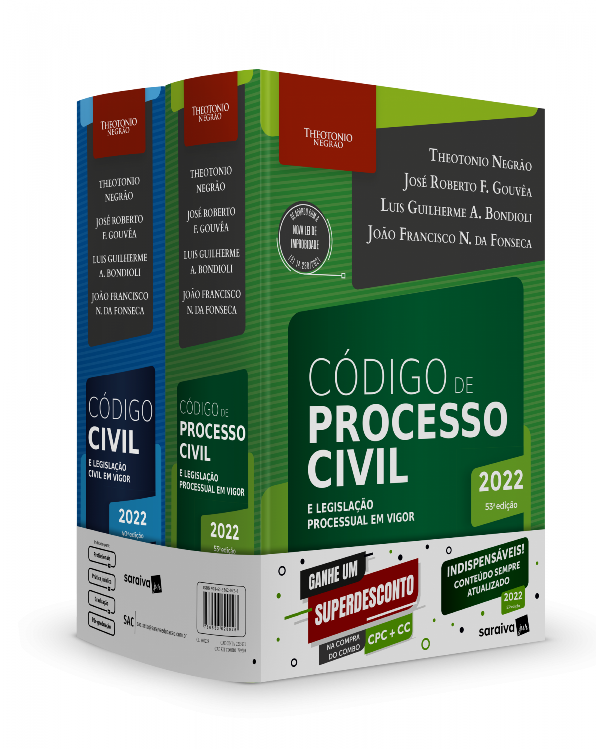 Combo TN: Código civil e Código de processo civil - 14ª Edição | 2022