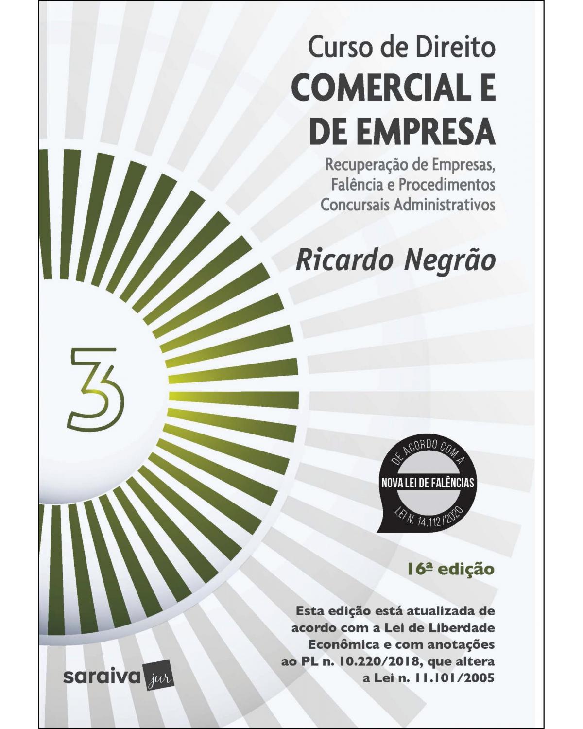 Curso de direito comercial e de empresa - 16ª Edição | 2022