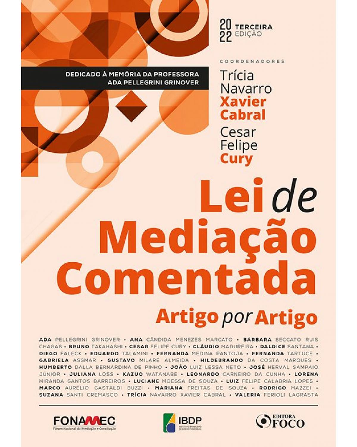 Lei de mediação comentada artigo por artigo - 3ª Edição | 2022