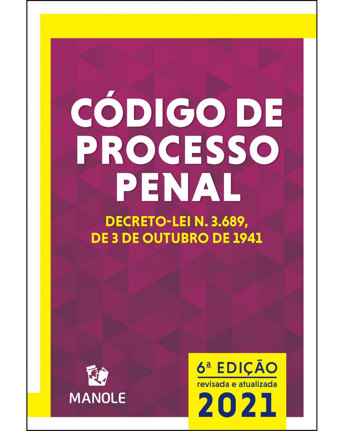 Código de processo penal - Mini - 6ª Edição | 2021