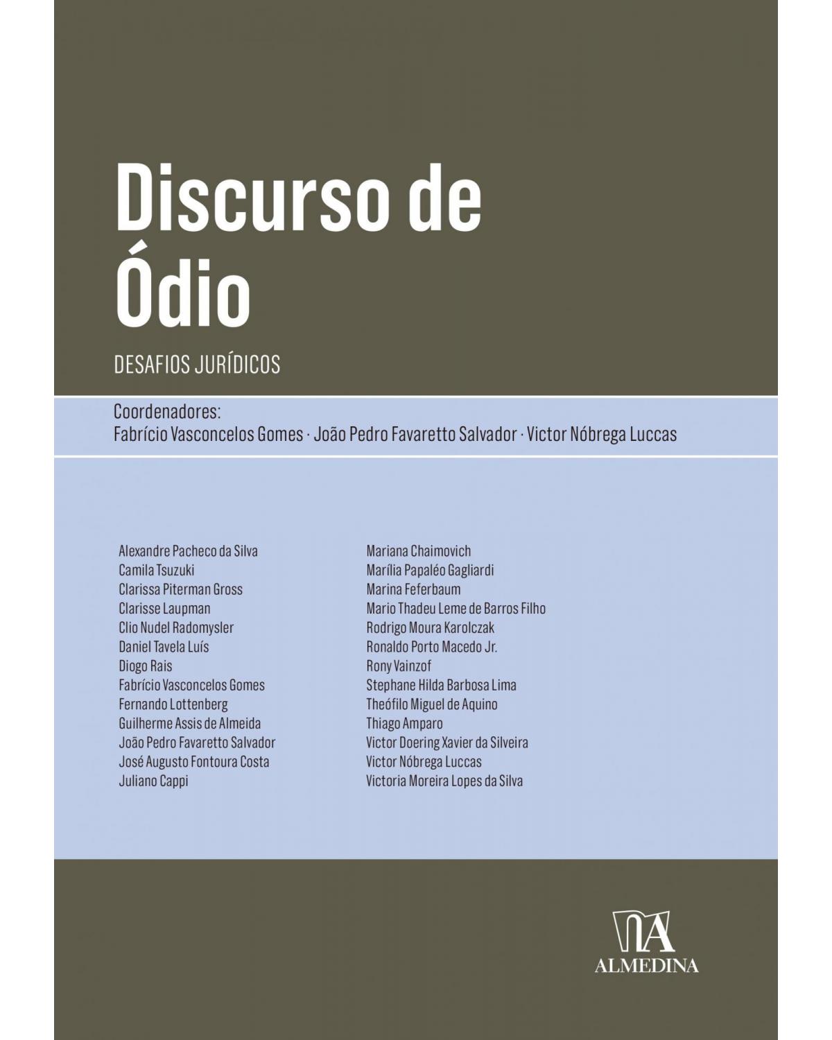 Discurso de ódio: Desafios jurídicos - 1ª Edição | 2020