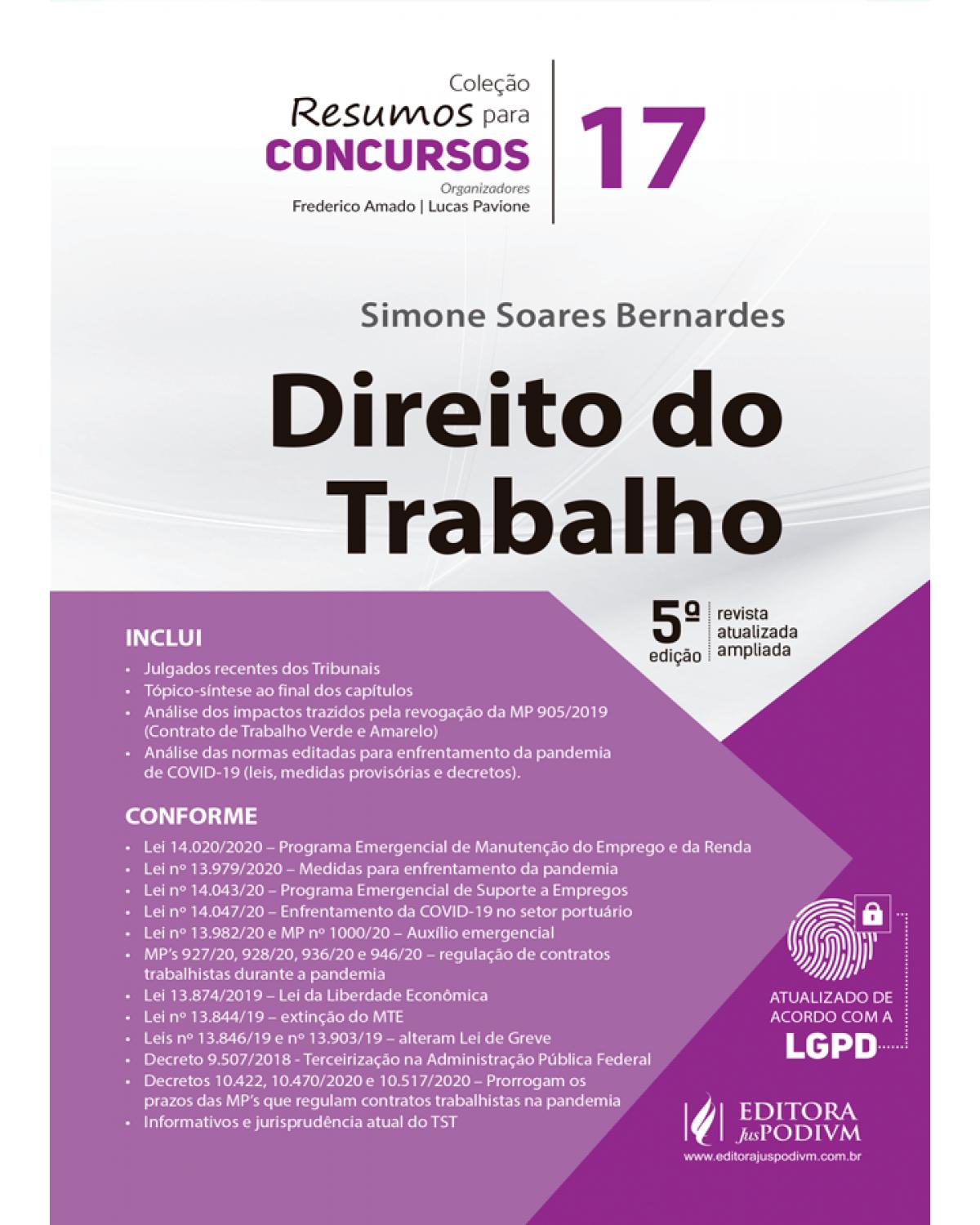 Direito do trabalho - 5ª Edição | 2021