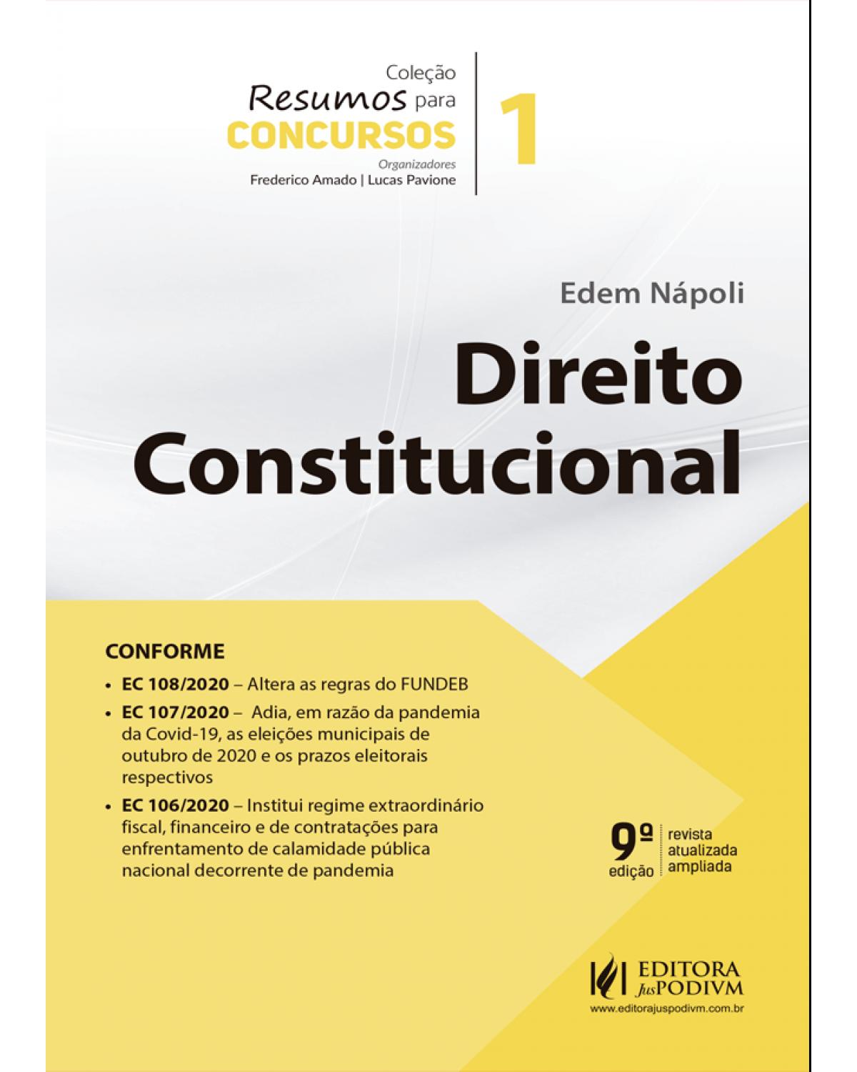 Direito constitucional - 9ª Edição | 2021