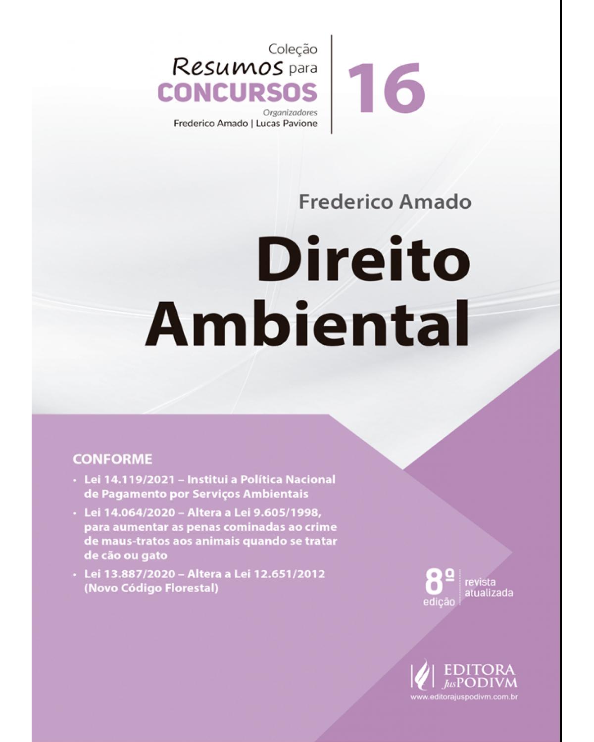 Resumos para concursos - Direito ambiental - Volume 16:  - 8ª Edição | 2021