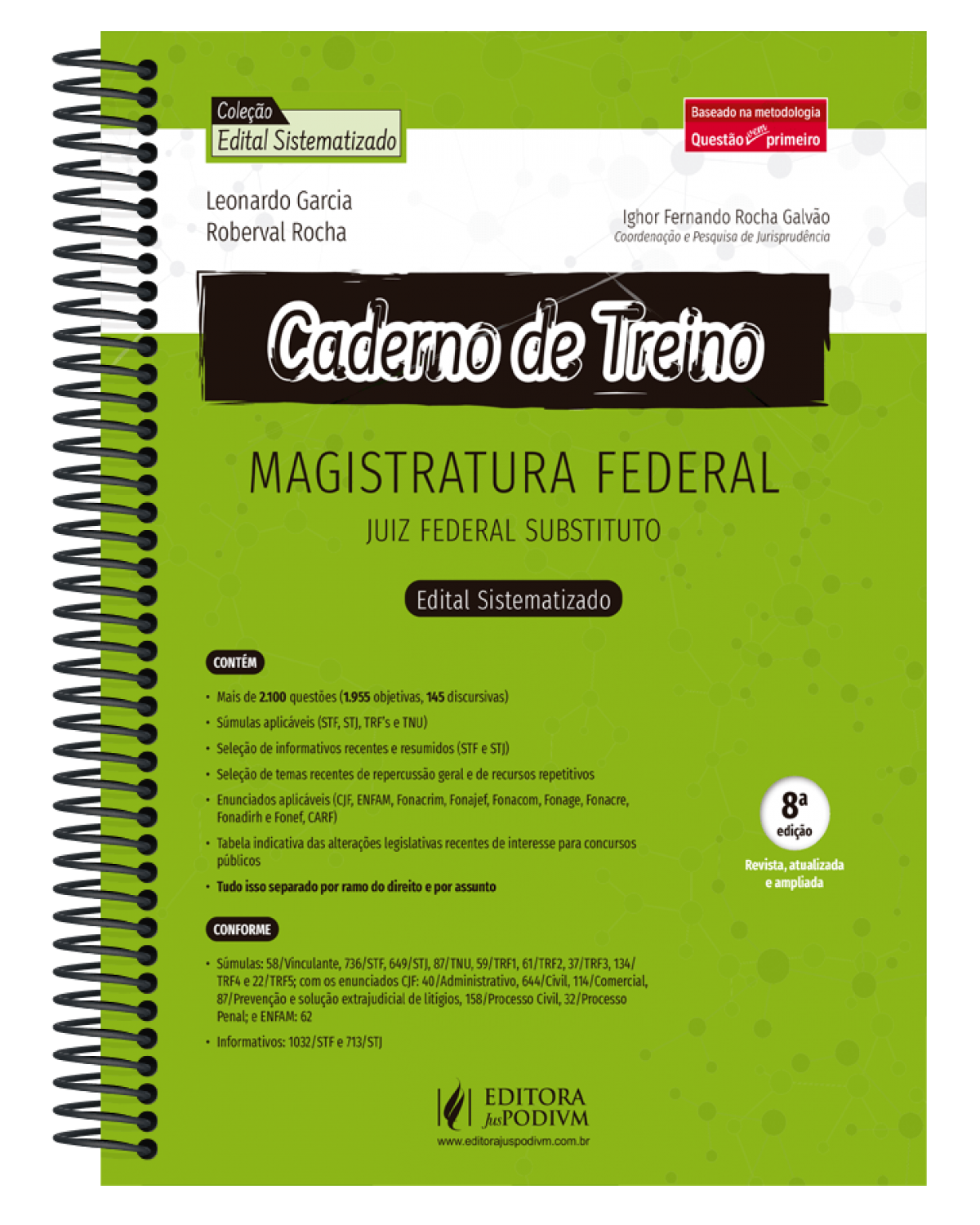 Caderno de treino - Magistratura federal: Juiz federal edital sistematizado com questões e jurisprudência - 8ª Edição | 2022