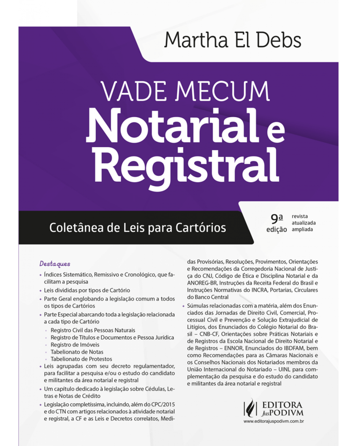 Vade mecum notarial e registral: Coletânea de leis para cartórios - 9ª Edição | 2022