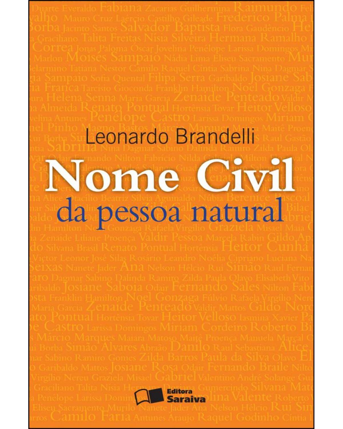 Nome civil da pessoa natural - 1ª Edição | 2012