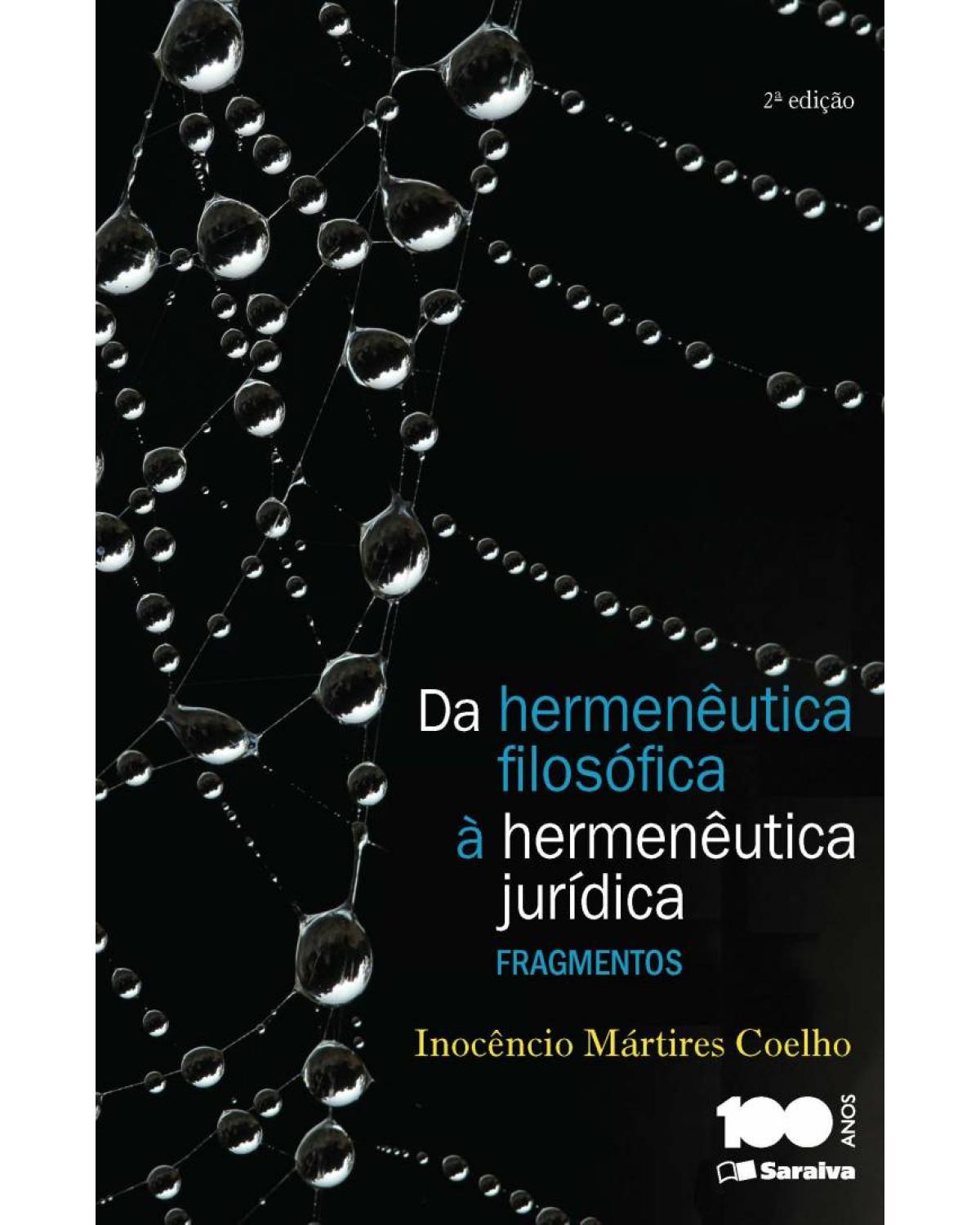 Da hermenêutica filosófica à hermenêutica jurídica - fragmentos - 2ª Edição | 2015