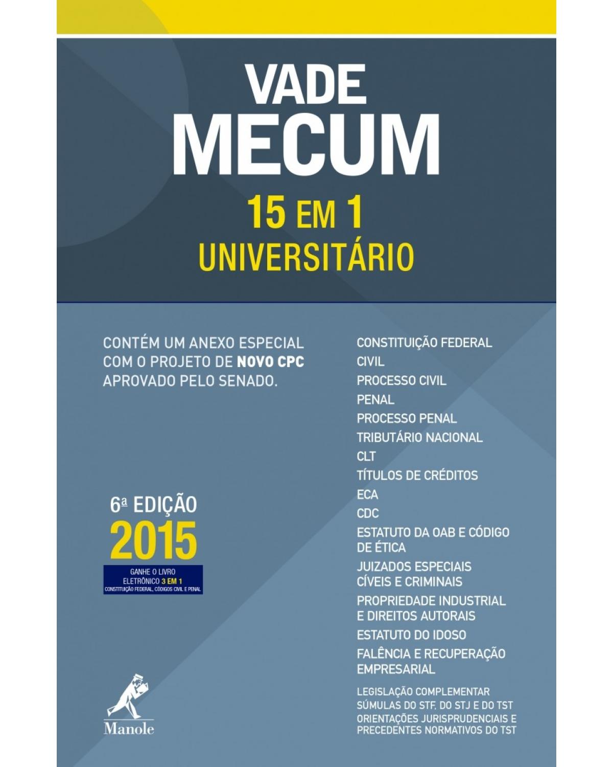 Vade mecum 15 em 1 universitário - 6ª Edição | 2015