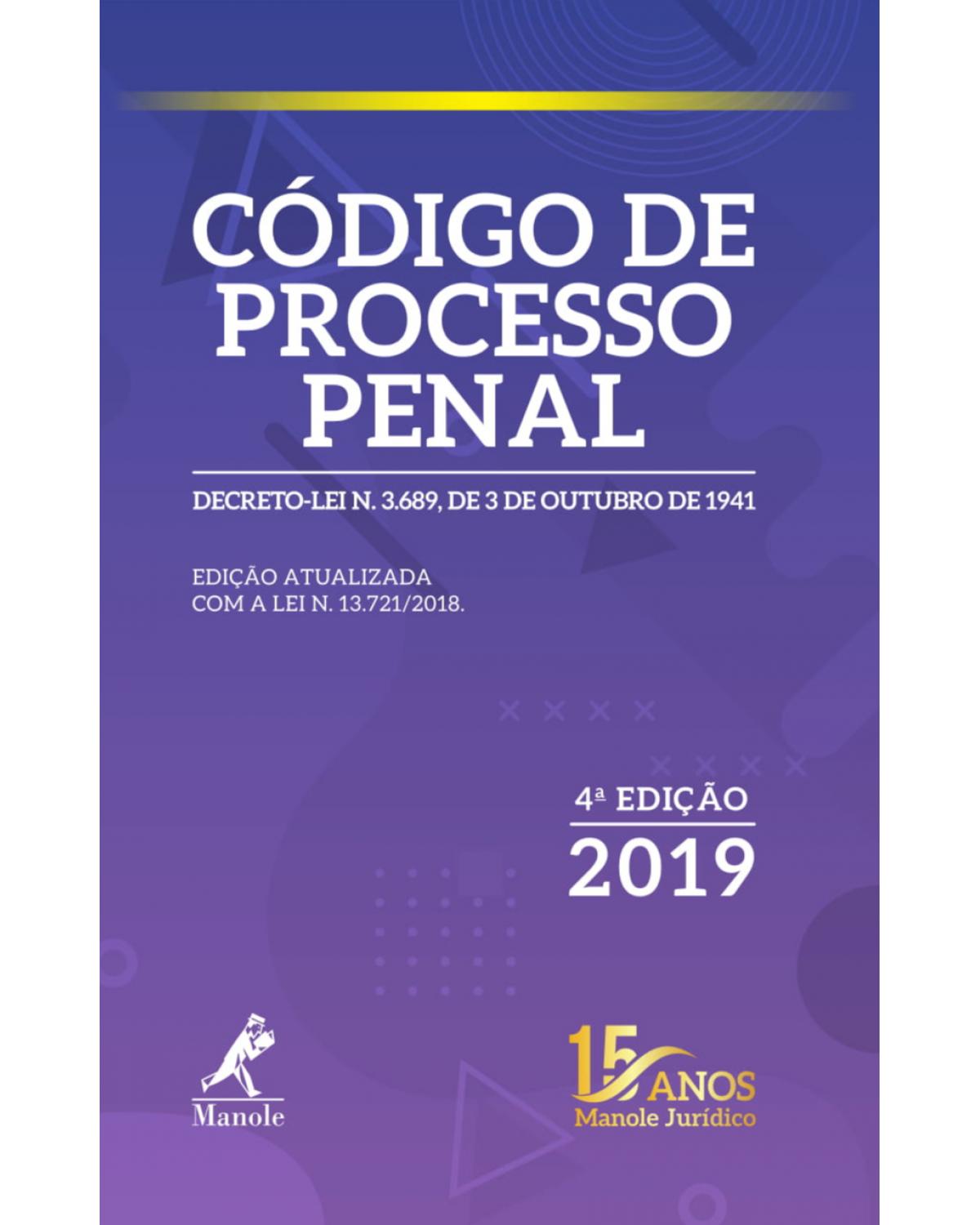 Código de processo penal - 4ª Edição | 2019