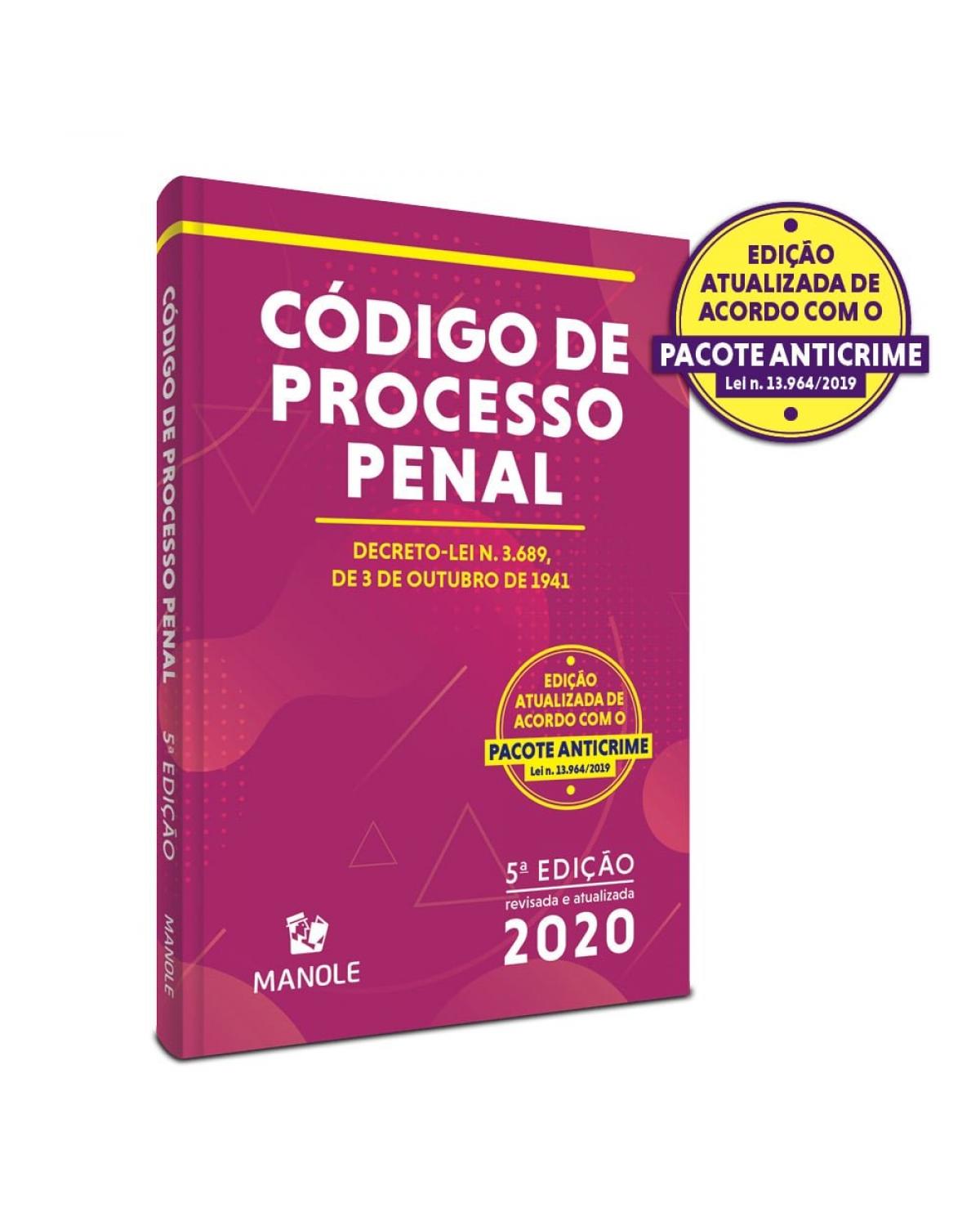 Código de processo penal - decreto-lei n. 3.689, de 3 de outubro de 1941 - 5ª Edição | 2020