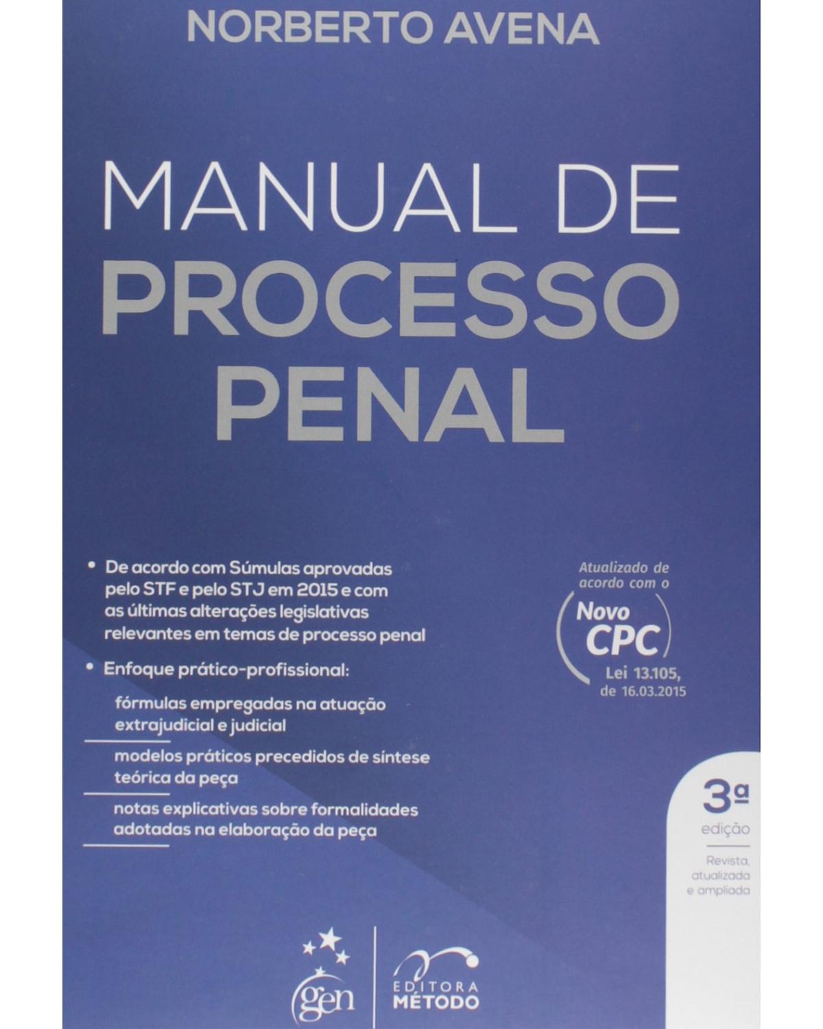 Manual de processo penal - 3ª Edição