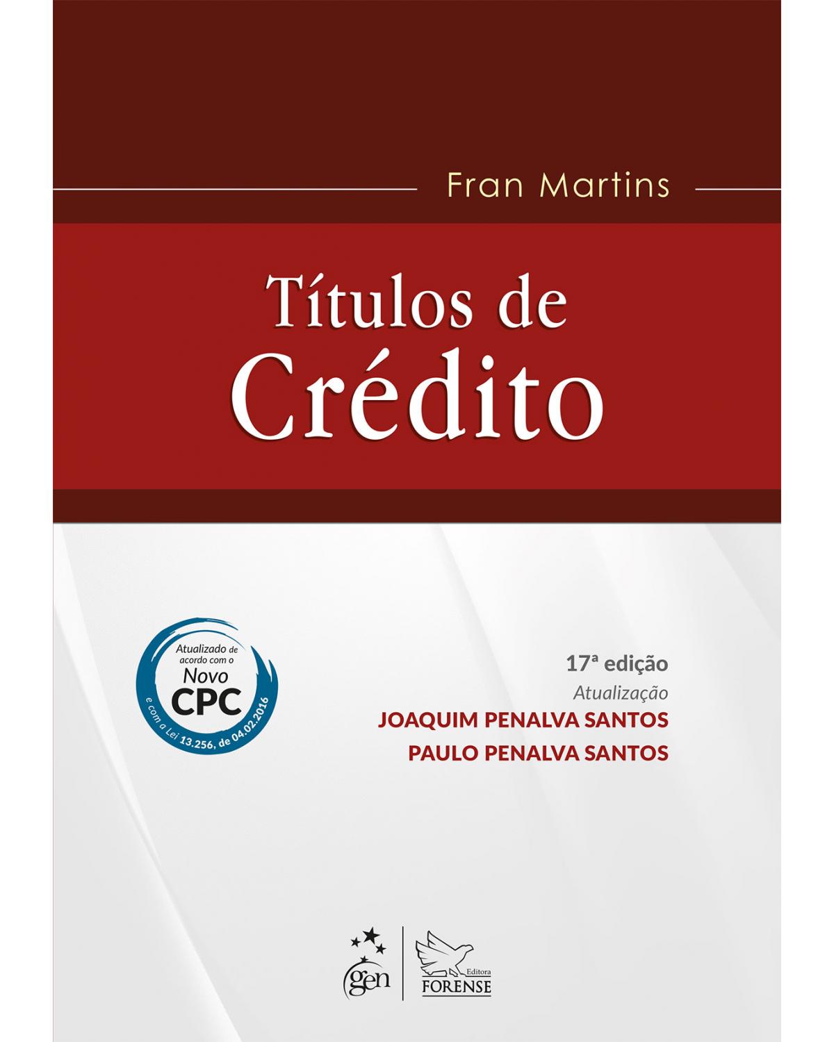 Títulos de crédito - 17ª Edição | 2016